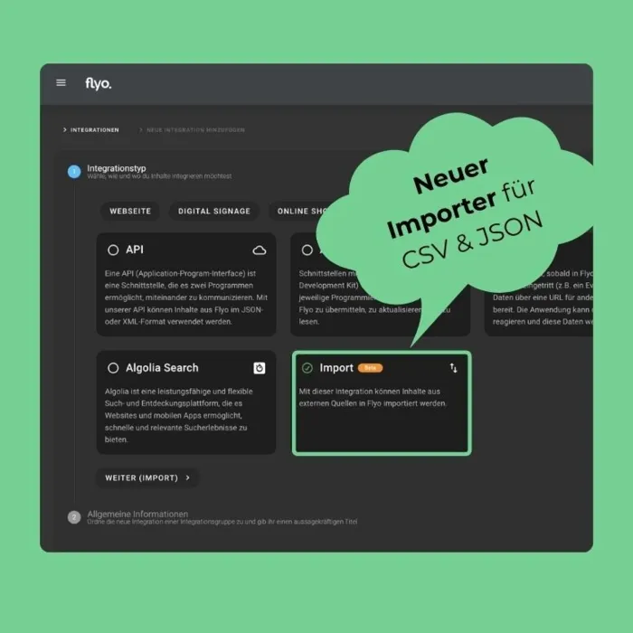 Neue Funktion: Import-Integration