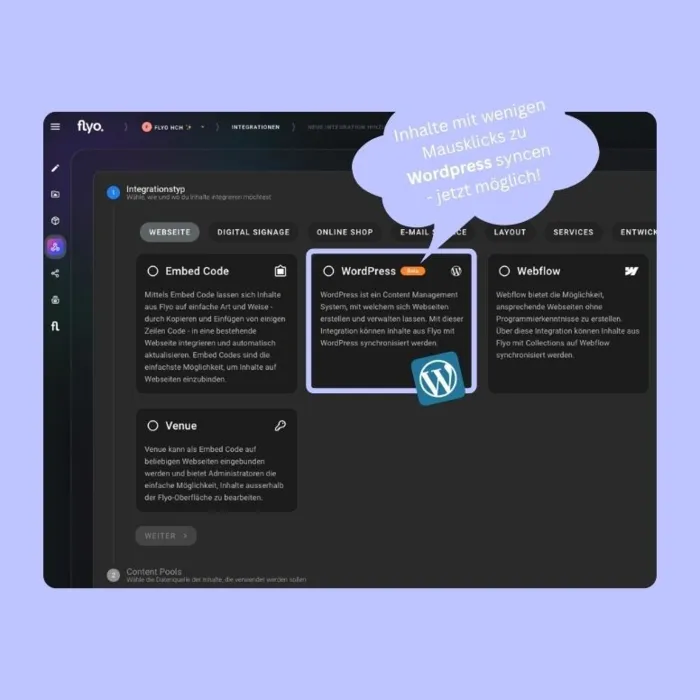 Neu: Flyo-Content zu Wordpress synchronisieren