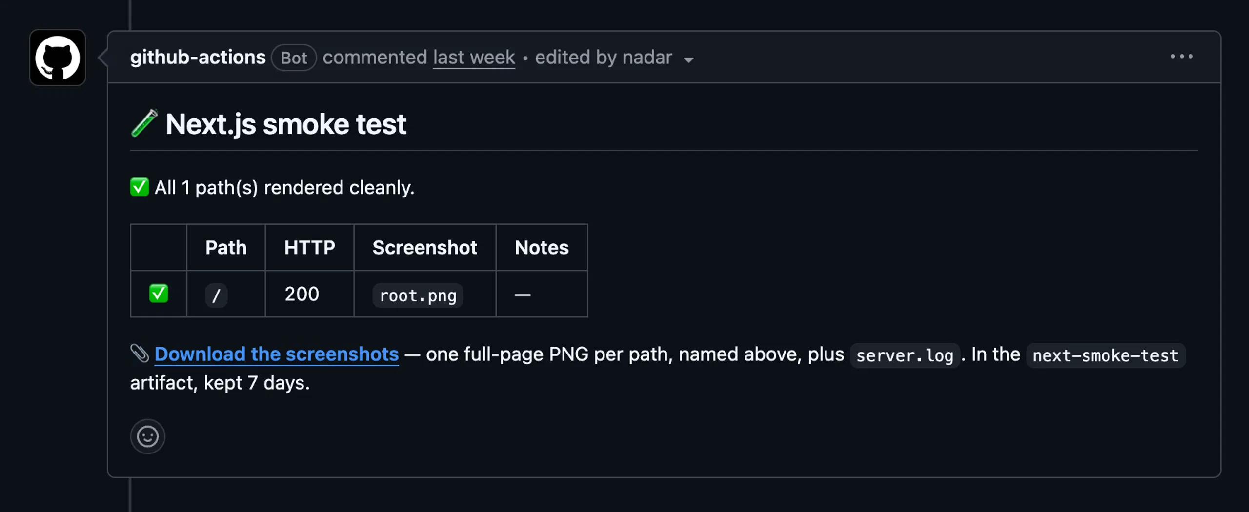 Automatisierte Smoke Tests inkl. Screenshots in Github