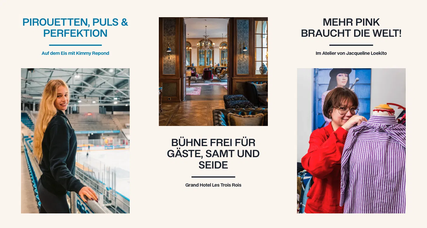 Das Magazin-Feeling findet sich im Webdesign wieder.