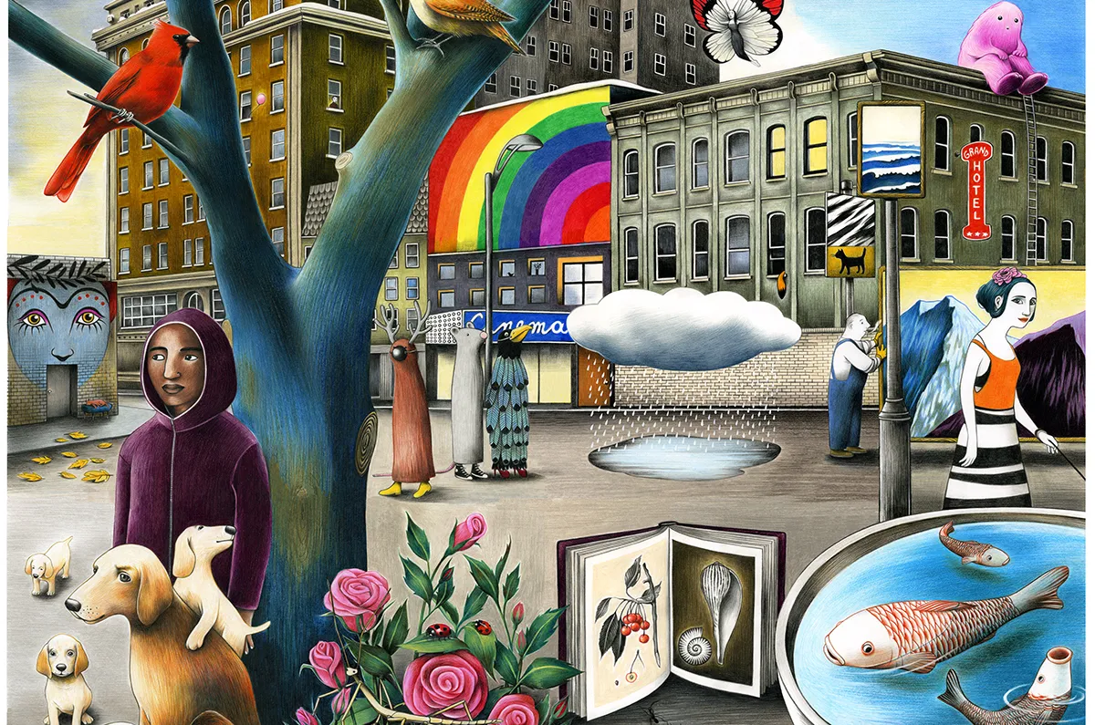 Comiczeichner aus der ganzen Welt zeigen im Cartoonmuseum ihre Werke zum Thema Stadt - hier Gabriella Giandelli.