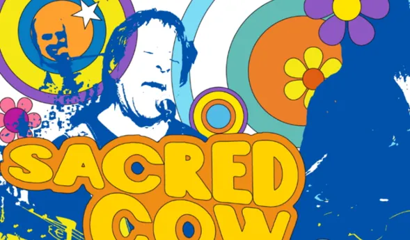 Bunte, psychedelische Grafik mit dem Schriftzug 