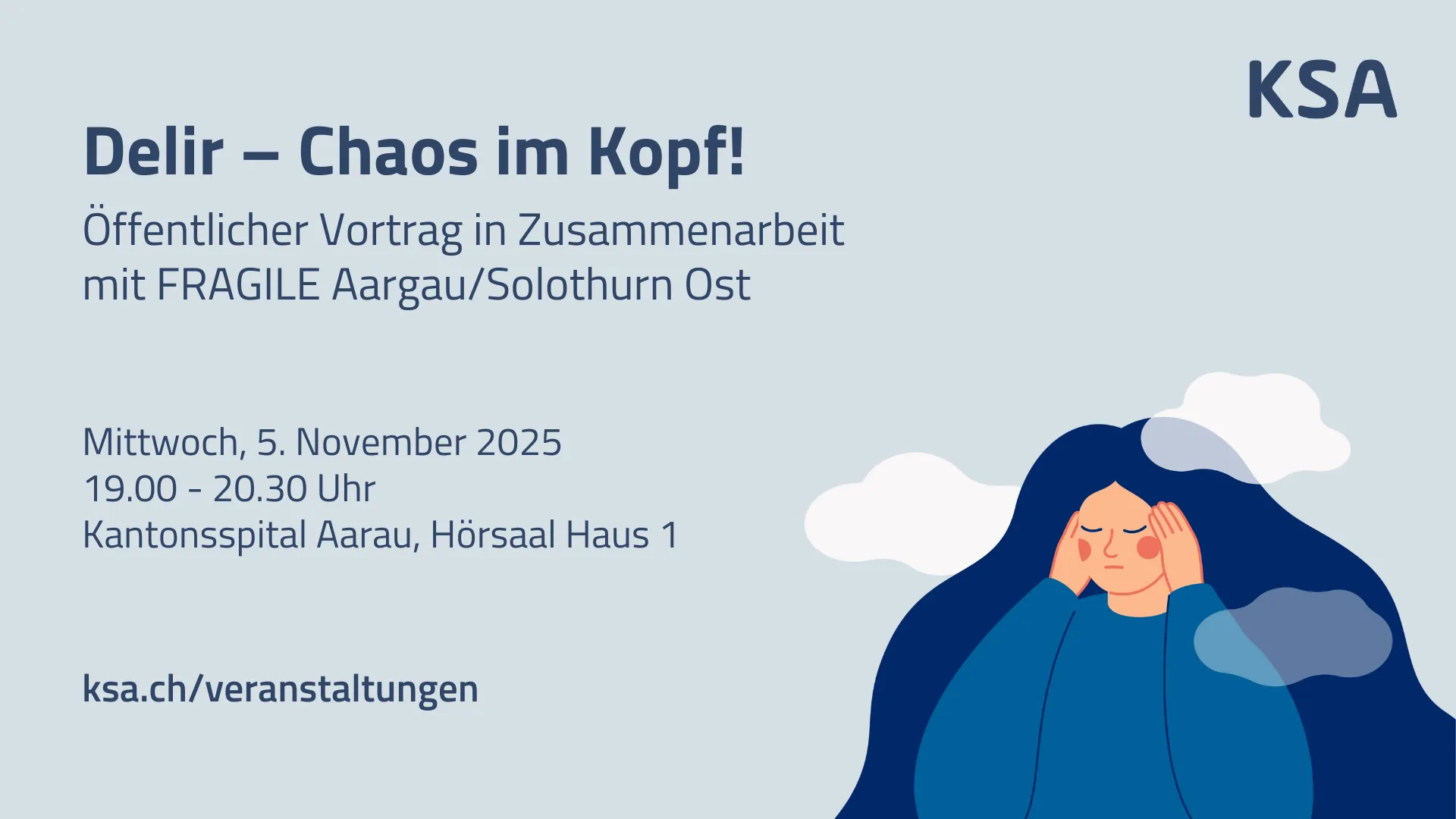 Öffentlicher Vortrag «Delir – Chaos im Kopf!»