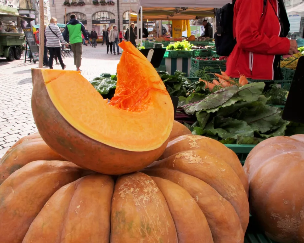 Es ist Kürbiszeit auf dem Basler Stadtmarkt