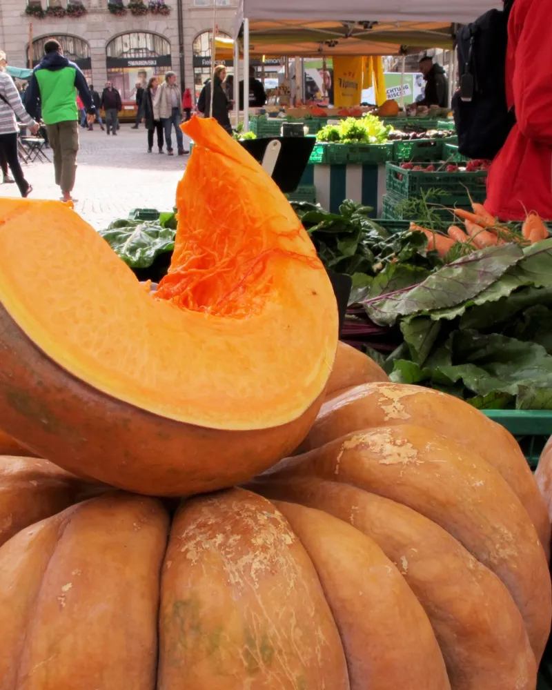 Es ist Kürbiszeit auf dem Basler Stadtmarkt