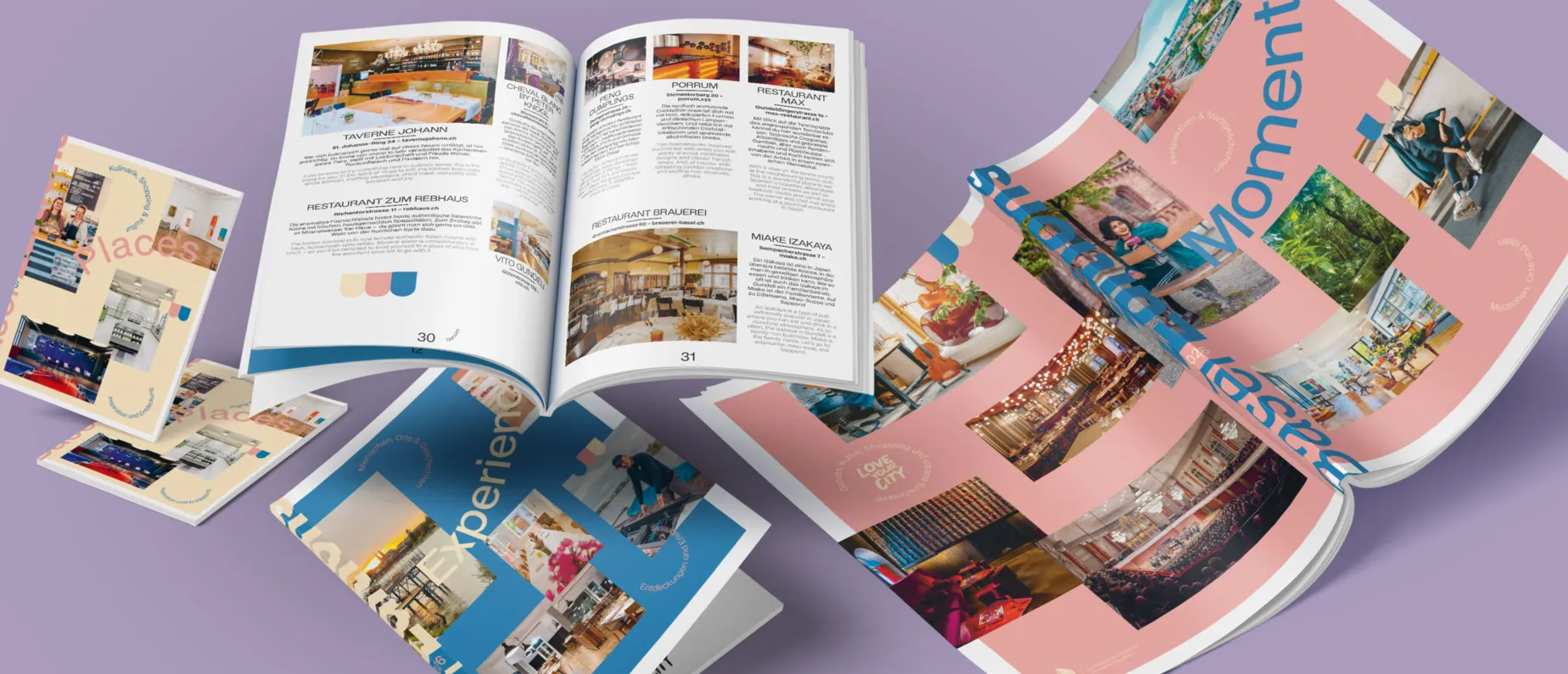 Drei Magazine. Drei Perspektiven. Eine Stadt.
Die Basel Editions sind eine jährlich erscheinende Publikationsreihe, die Basel als Erlebnis-, Genuss-, Kultur- und Ideenstadt sichtbar macht.