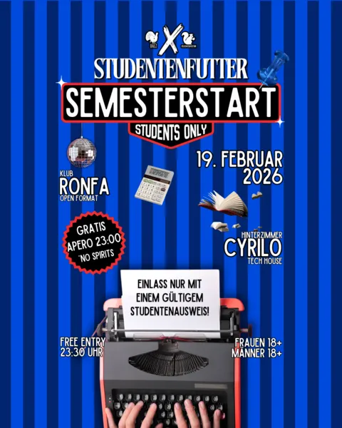 STUDENTENFUTTER - SEMESTERSTART *STUDENTS ONLY!