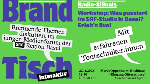 BrandTisch interaktiv: Vom Mikrofon zu dir – Workshop im SRF-Studio-Basel