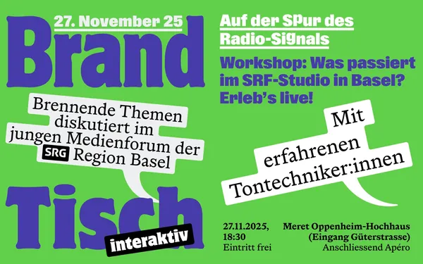 BrandTisch interaktiv: Vom Mikrofon zu dir – Workshop im SRF-Studio-Basel
