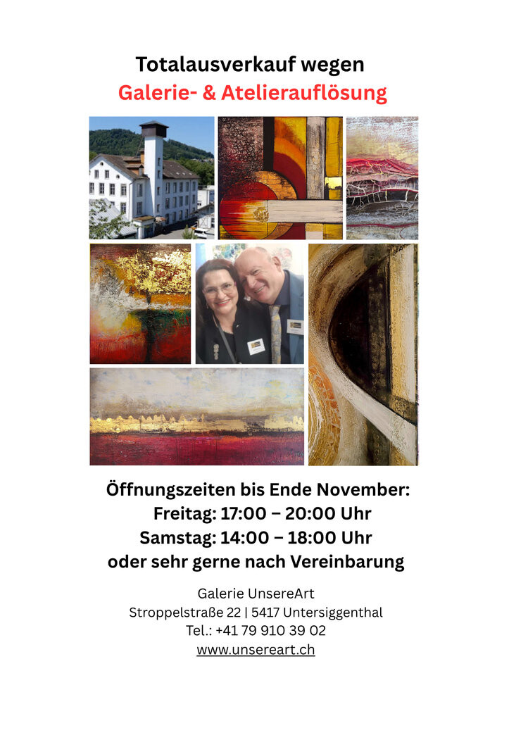 Totalausverkauf wegen Galerie-& Atelierauflösung