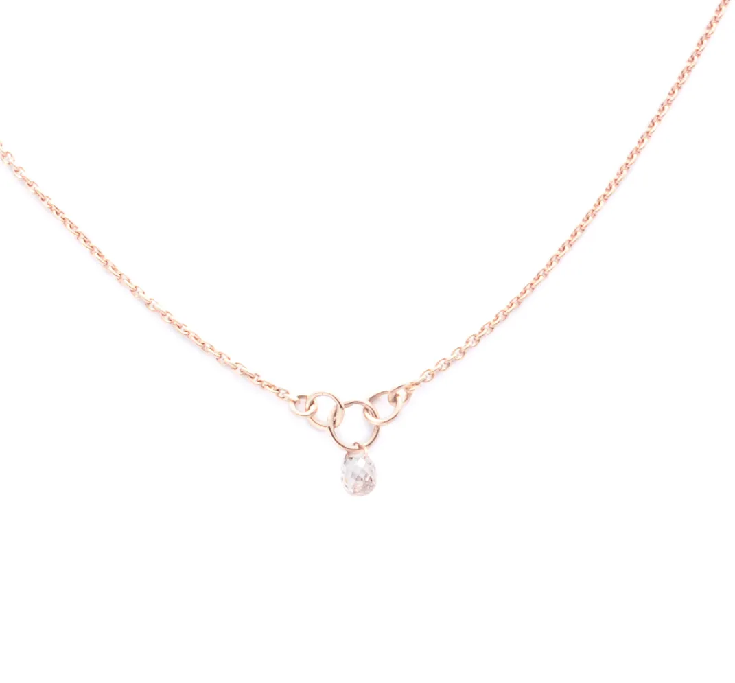 Collier Roségold mit Brillantpampel braun