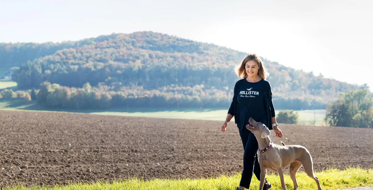 Palmina Di Chiara am Spazieren.