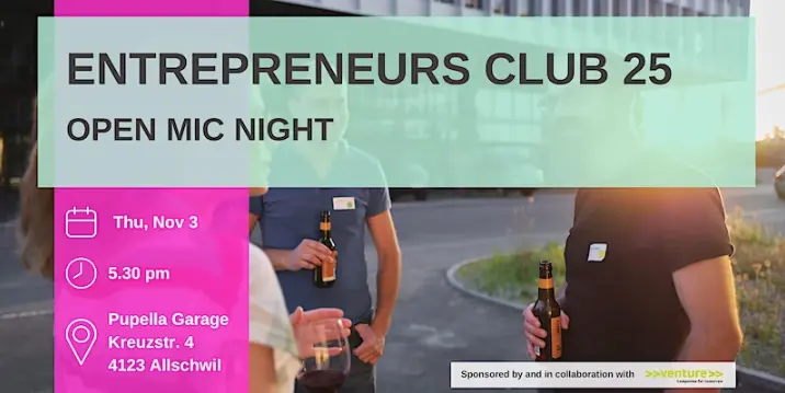 Entrepreneurs Club 25: Open Mic Night