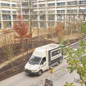 One of the Food Trucks setting up in the MAIN CAMPUS