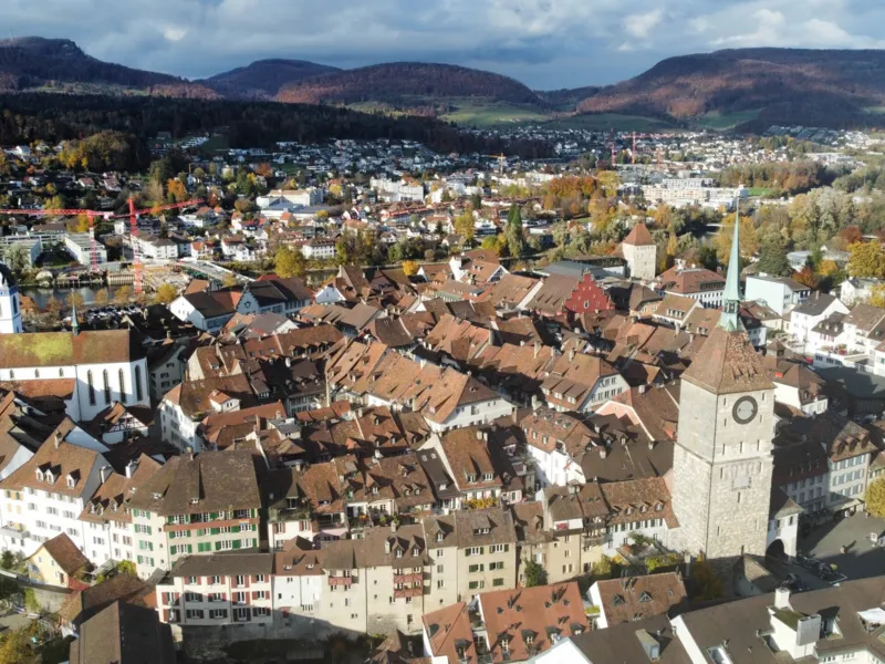 Aarau, Altstadt, Drohnenaufnahme