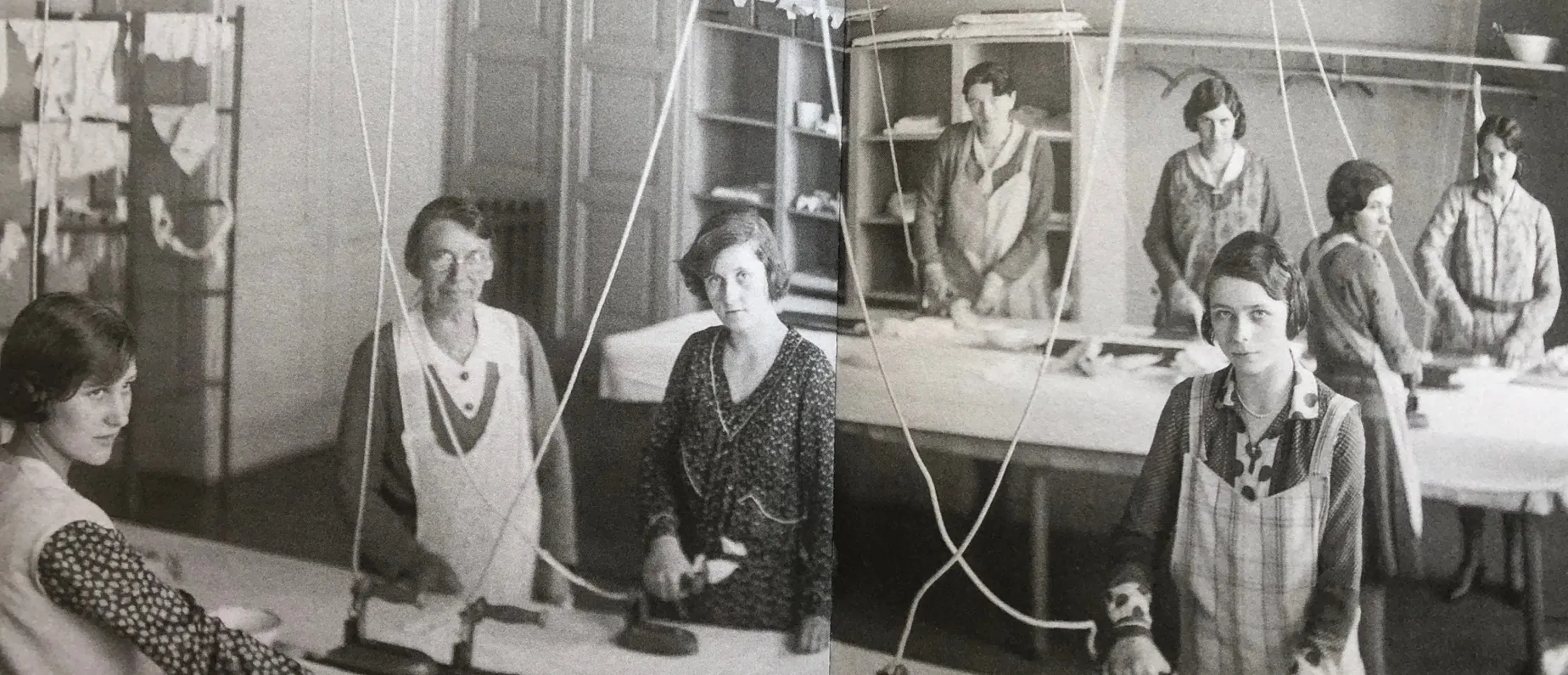 Unterricht für Glätterinnen in der Frauenarbeitsschule, 1930er-Jahre.