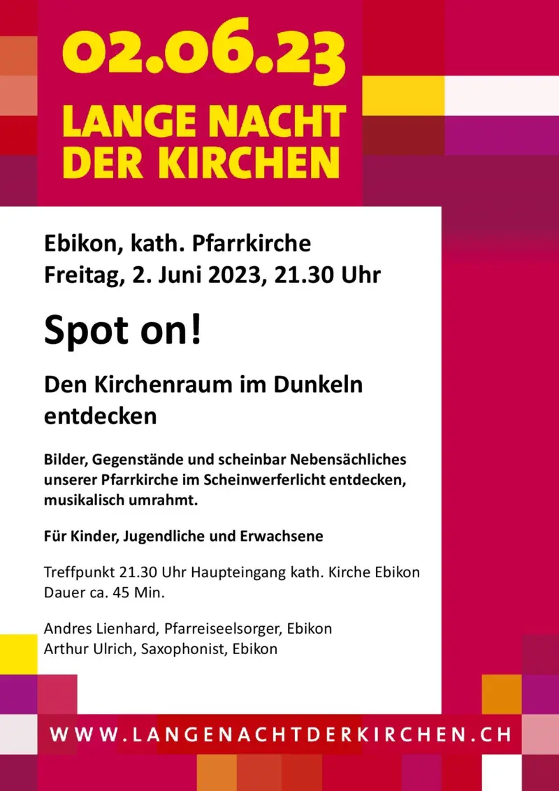 Spot on! Den Kirchenraum im Dunkeln entdecken.