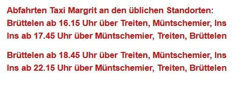 Bus-Shuttel-Service von 16.15 -22.15 Uhr