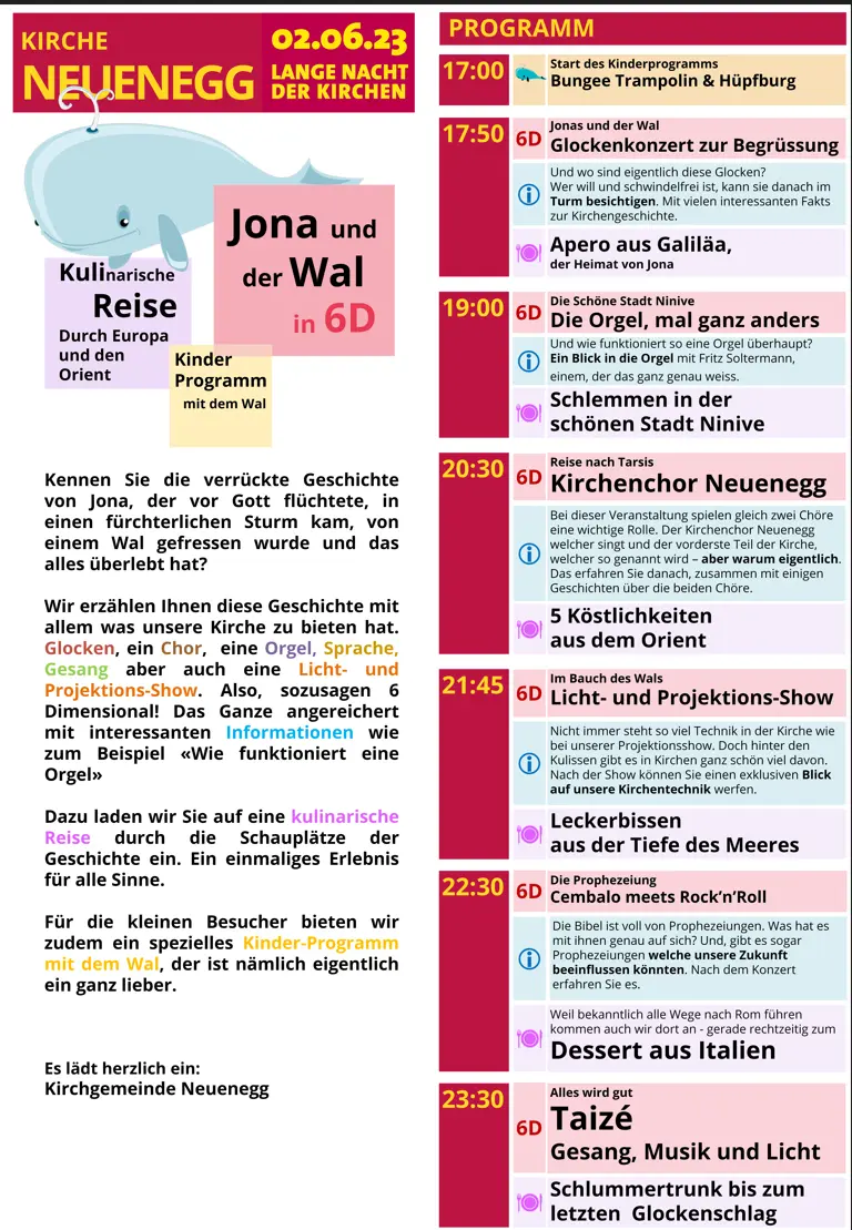 Kulinarische Reise durch Europa und den Orient + Kinderprogramm mit dem Wal