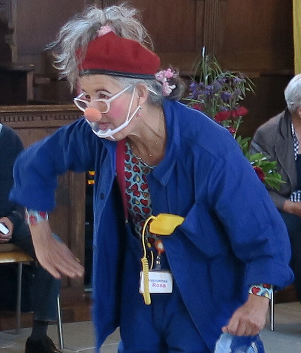 Farbenfroh mit Clown Rosa und klein Lila