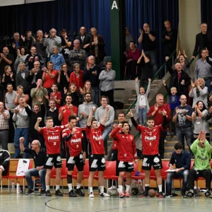 Aarau, 27.11.2016. Sport, Handball NLA 2016/2017.
HSC Suhr Aarau - HC Kriens. Jubel bei Suhr.
Copyright by: foto-net / Alexander Wagner