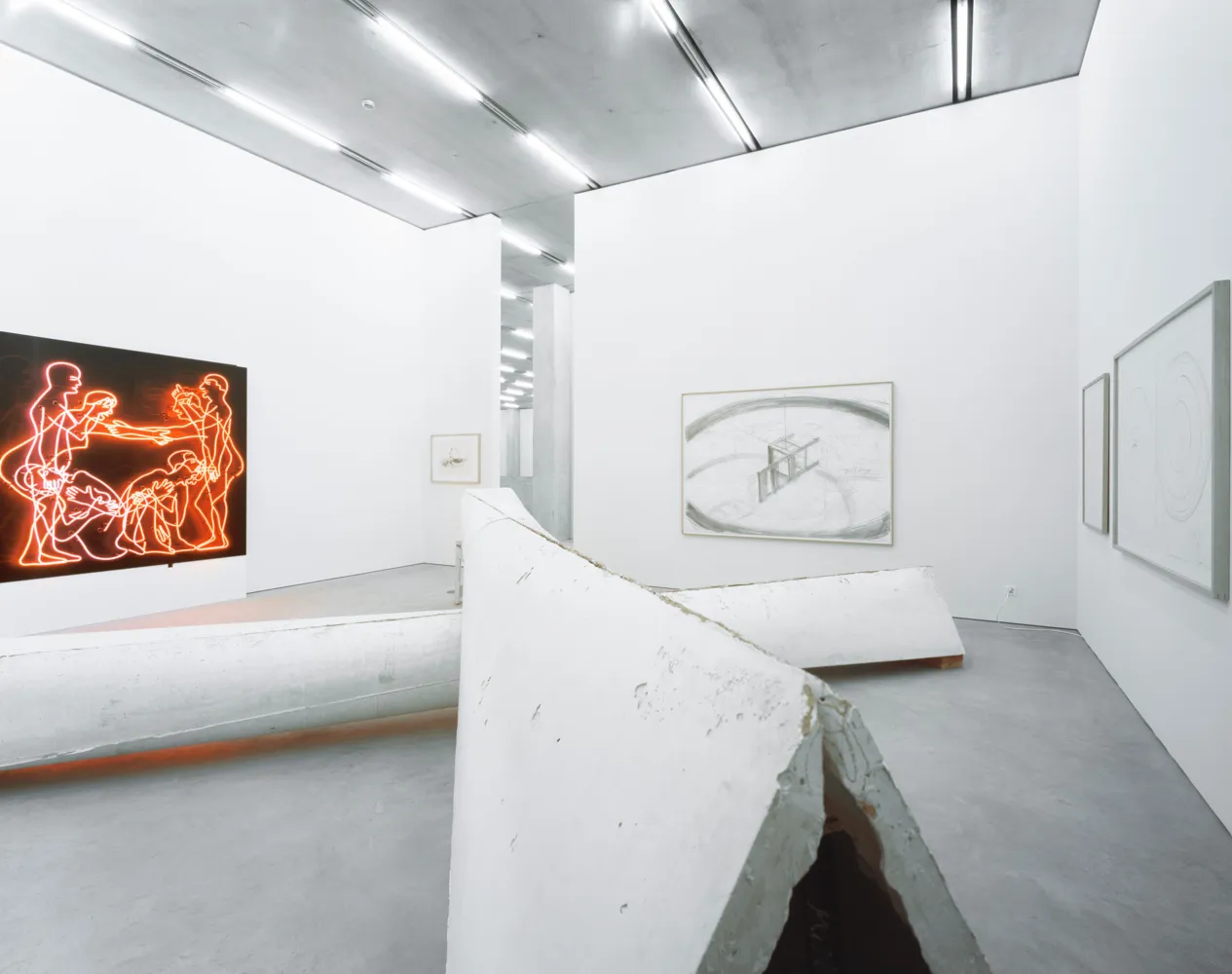 Schaulager,Innen, Ansicht Lagerraum mit Werken von Bruce Nauman