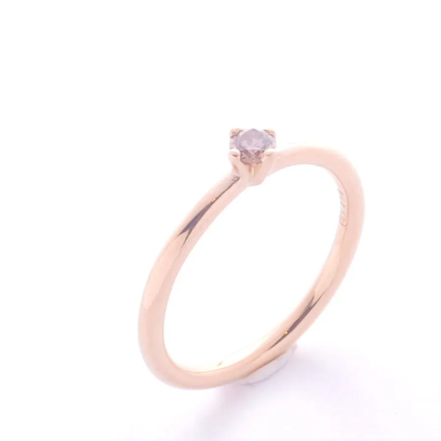 Solitairering Roségold mit braunem Brillant